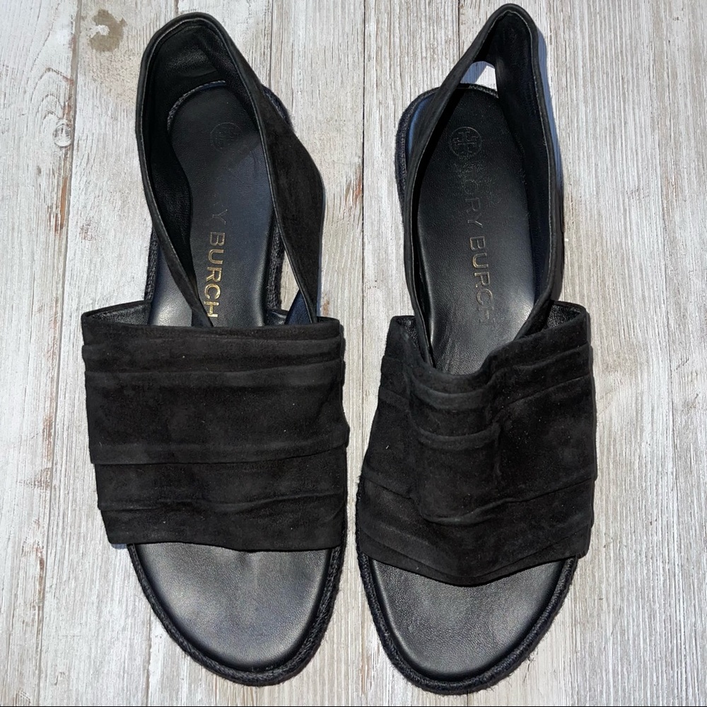 Tory Burch Gathered Suede Sandals